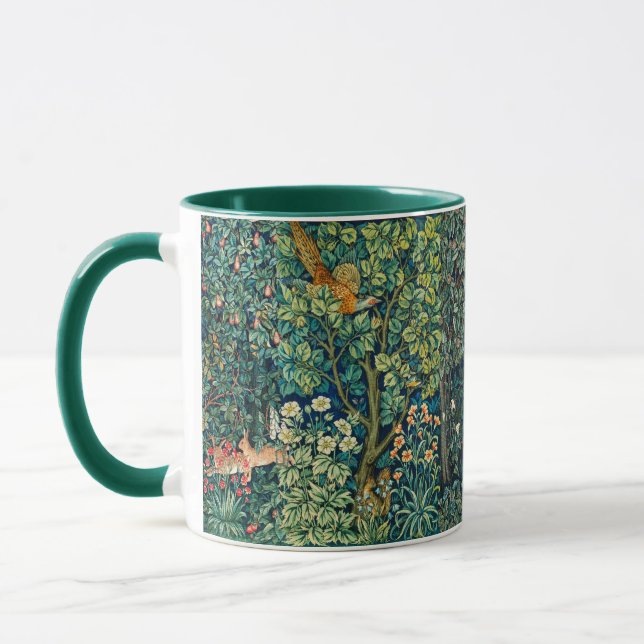 SKOGSANIMALS Hares,Fjäderfåglar, Gröntens Blommigt Mugg (Vänster)