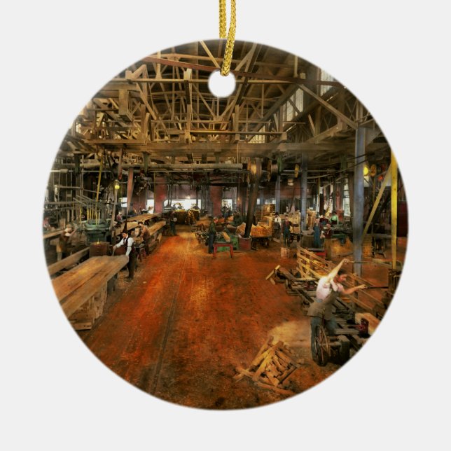 Skogsarbetare - Board Stiff 1905 Julgransprydnad Keramik (Framsidan)