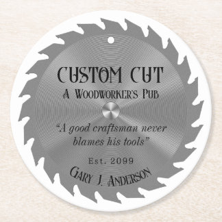 Skogsarbetare Carpenter Saw Blade Pub Beer Underlägg Papper Rund