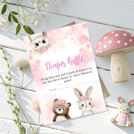 Skogsbabyskor Diaper Raffle Card for Girl Tilläggskort