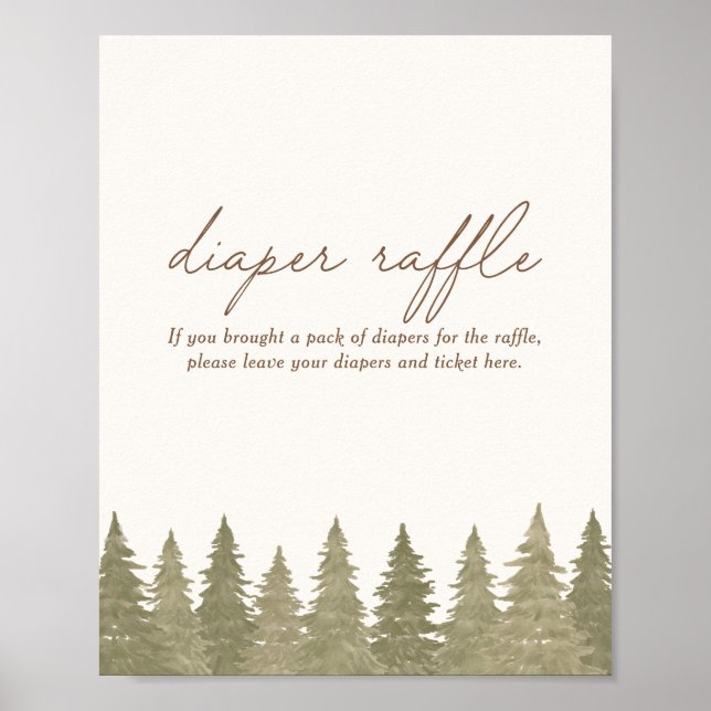 Skogsbabyskor Diaper Raffle Sign Poster (Framsidan)