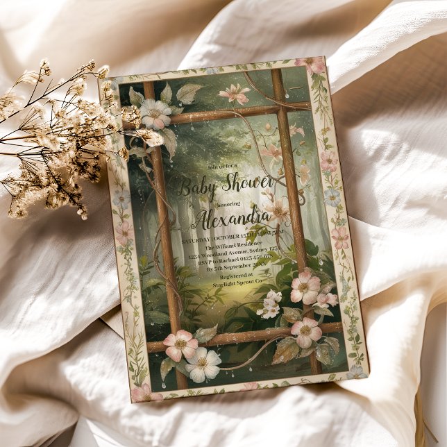 Skogsbabyskor för skog i Rustic Woodland Inbjudningar (Skapare uppladdad)