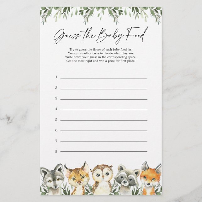 Skogsbabyskor gissar att matspelet i Baby (Framsida)