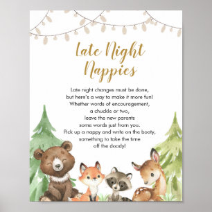 Skogsbabyskor Vild för sent nattliga näbbor Poster