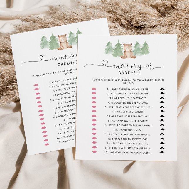 Skogsbärande mamma eller pappa baby spel (Skapare uppladdad)