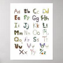 Skogsbarn ABC Alphabet Children's Wall Art