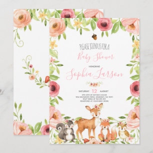 Skogsbarn Baby Shower Inbjudan Skogs Djur