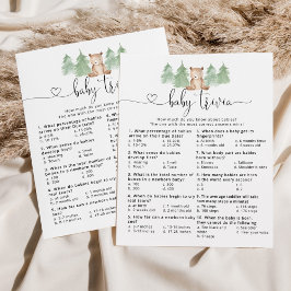 Skogsbarn Baby trivia baby shower spel