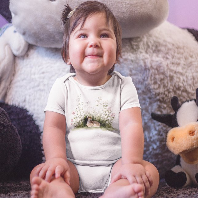 Skogsbarn hjort  t shirt (Forest Woodland Baby Deer Baby Bodysuit)