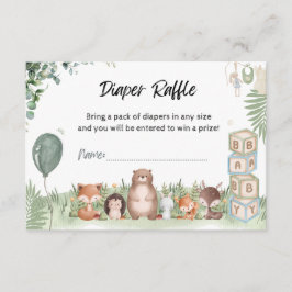 Skogsbarnsbabyshower Blöja-Lottkort Insättningskor Tilläggskort