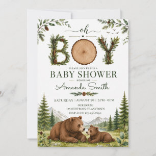 Skogsbärs Babyshower Inbjudningar
