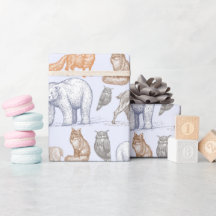 Skogsbebyggelse Rustic Helgdag Wrapping Papper