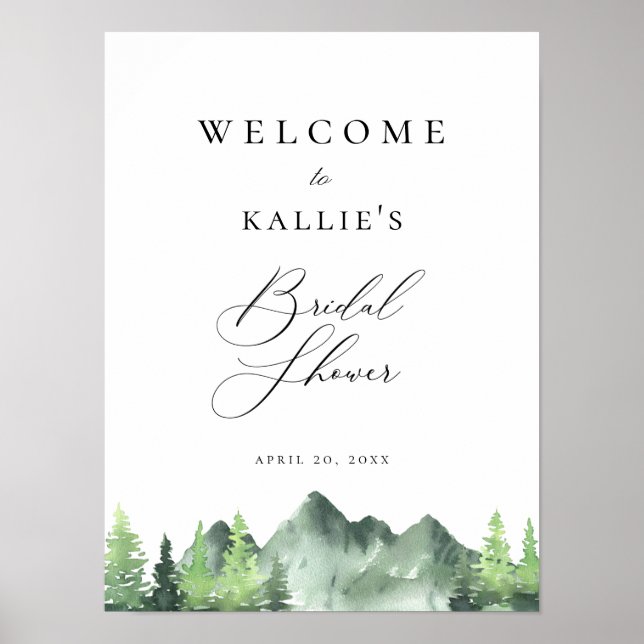 Skogsberg Bröllopsfest Välkommen Poster (Framsidan)
