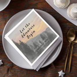 Skogsberg Låt Äventyret Börja Bröllop Pappersservett