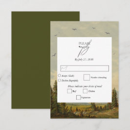 Skogsbergen Gräs i Träd vid Bröllop OSA Kort