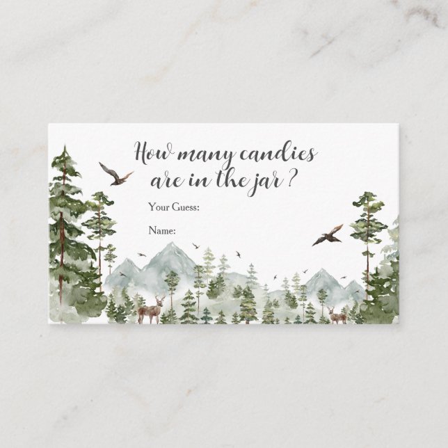 Skogsberget Gräs Träd, hur många kaner? Tilläggskort (Framsida)