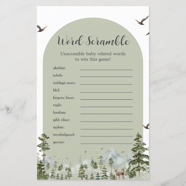 Skogsberget Ord i Gräs, scramble Game Träd (Framsida)