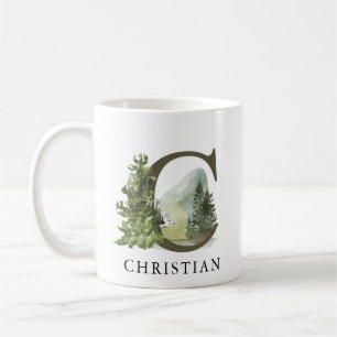 Skogsberget Rustic Woodland Brev C Monogram Kaffemugg