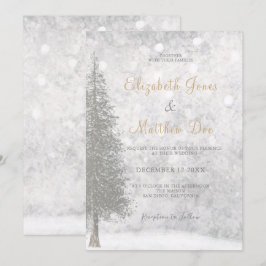 Skogsberget Winter Gräs Träd Bröllop Inbjudningar