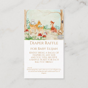 Skogsbesättningar Fox Hjort Diaper Raffle Rustic Visitkort