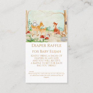 Skogsbesättningar Fox Hjort Diaper Raffle Rustic Visitkort