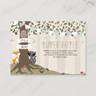 Skogsbesättningar Pojke Diaper Raffle Tilläggskort