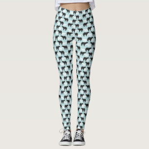 Skogsbeskogning i Svarta vita vinter Leggings