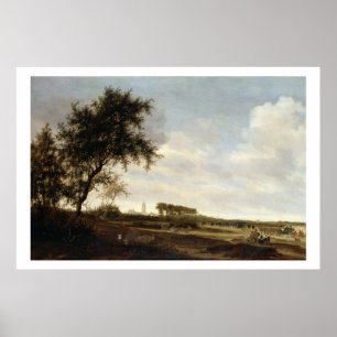 Skogsbevuxet landskap (olja på panel) poster