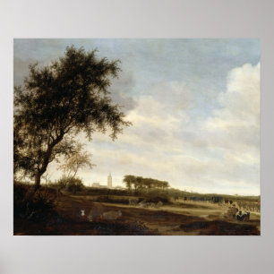 Skogsbevuxet landskap (olja på panel) poster
