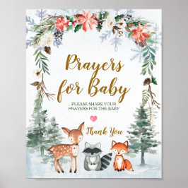 Skogsböner för träden på Winter Animals i Baby Poster