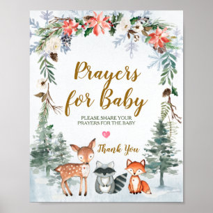Skogsböner för träden på Winter Animals i Baby Poster