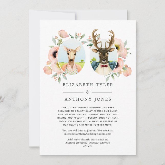 Skogsbröllop med reducerad gästlista meddelande (Framsida)