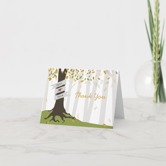 Skogsbröllop tack - Tidig höst (Framsida)