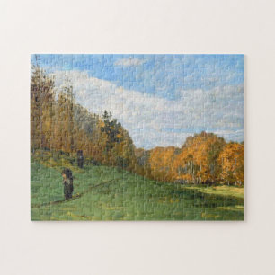 Skogsbrukare i Fontainebleau Forest Monet Fine Art Pussel