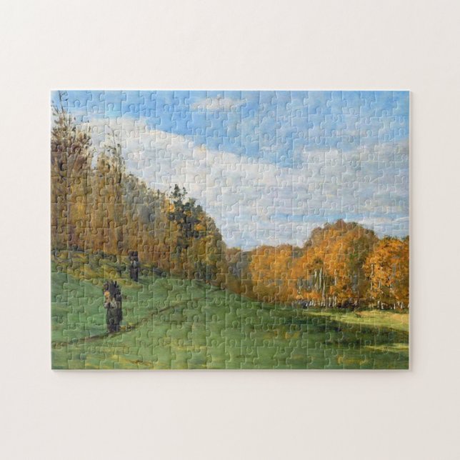 Skogsbrukare i Fontainebleau Forest Monet Fine Art Pussel (Horisontell)