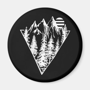 Skogscen gräs träd magnet