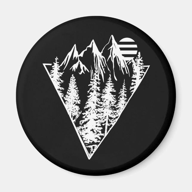 Skogscen gräs träd magnet (Framsidan)
