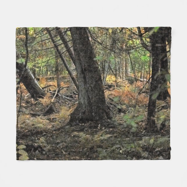 Skogscen i höst fleecefilt (Framsidan (Horisontell))