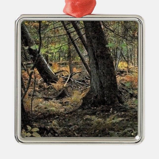 Skogscen i höst julgransprydnad metall (Framsidan)
