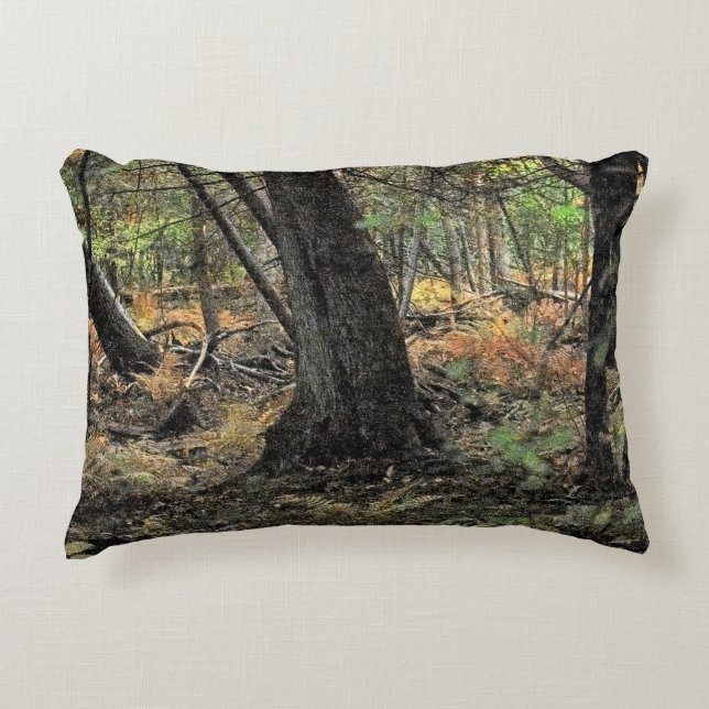 Skogscen i höst prydnadskudde (Framsidan)