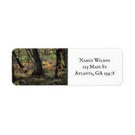 Skogscen i höst returadress etikett