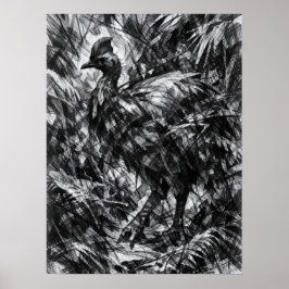 Skogsdensitetskonst för kasuarer poster