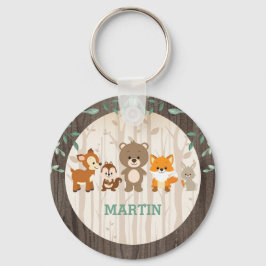 Skogsdjur 1:a födelsedag Party favors Nyckelring