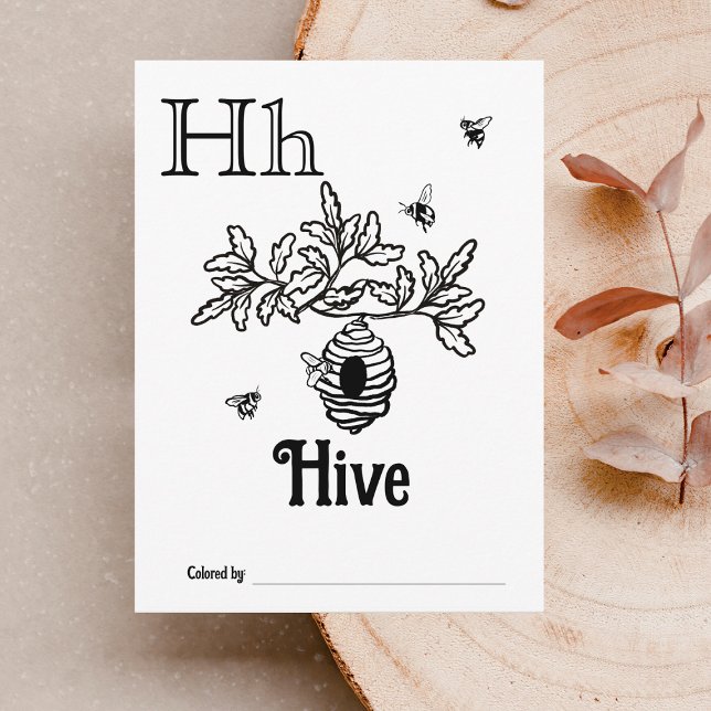 Skogsdjur ABC-färgning Babykläder Aktivitet Vykort (Letter H - Color Your Own Baby's First ABC's Keepsake Cards)