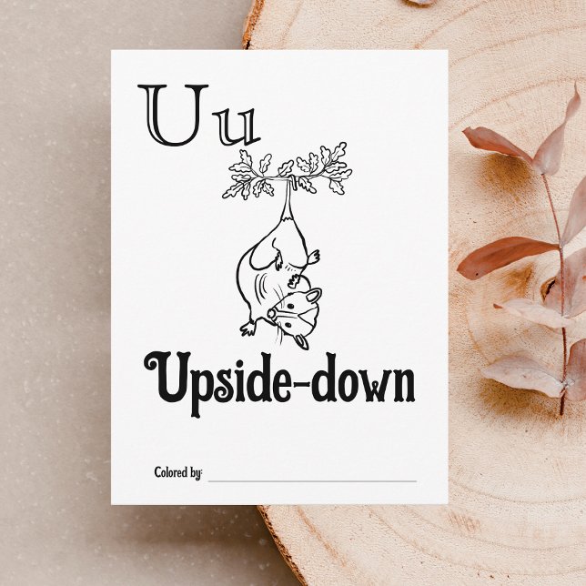 Skogsdjur ABC-färgning Babykläder Aktivitet Vykort (Letter U - Color Your Own Baby's First ABC's Keepsake Cards)