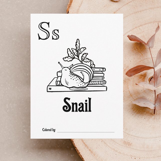 Skogsdjur ABC-färgning Babykläder Aktivitet Vykort (Letter S - Color Your Own Baby's First ABC's Keepsake Cards)