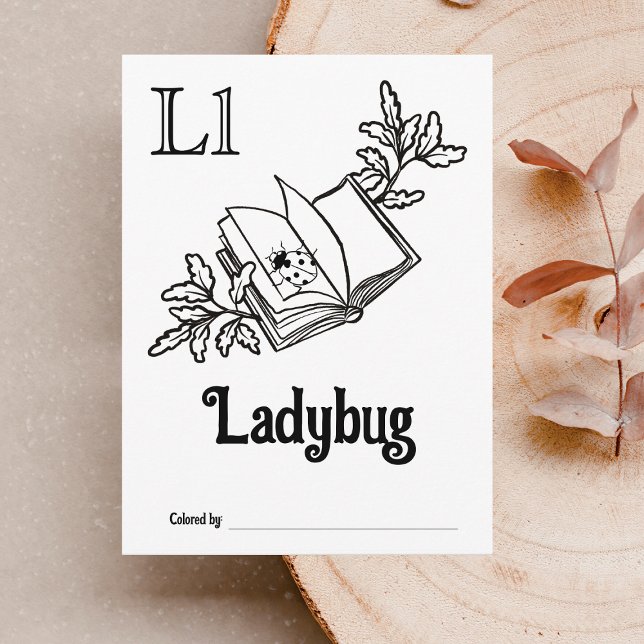 Skogsdjur ABC-färgning Babykläder Aktivitet Vykort (Letter L - Color Your Own Baby's First ABC's Keepsake Cards)