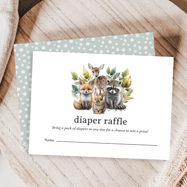Skogsdjur Arch Baby Diaper Raffle Tilläggskort (Skapare uppladdad)