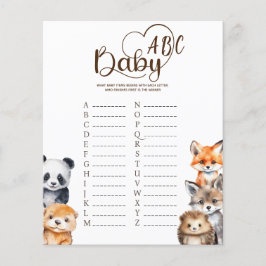 Skogsdjur Baby ABC Spelkort