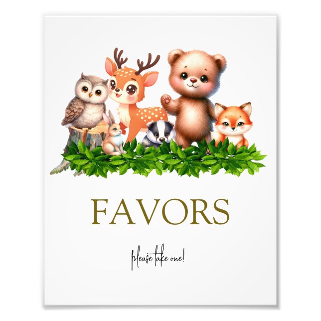 Skogsdjur baby Favorittecken Fototryck (Framsidan)